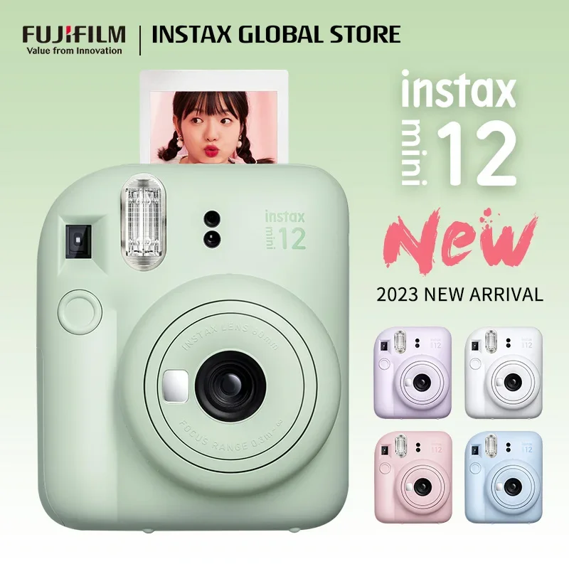 Fujifilm-cámara instantánea Instax Mini 12, papel fotográfico original y  auténtico, recién llegado