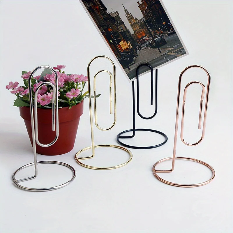 1pc Golden Rose Desktop Sticky Note Clip-Creative DIY Decorative Metal Name Card Photo Clip for Desktop Supplies Desk