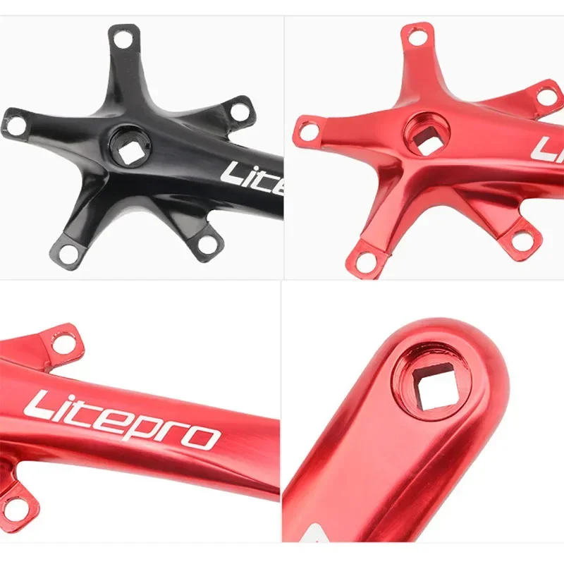 Litepro Square Connecting Rods Crankset 130 BCD Chainring 45T 47T 53T 56T 58T Bicycle Crank and Chainwheel for Gravel Road Bike road bike chainring mounting crank handles