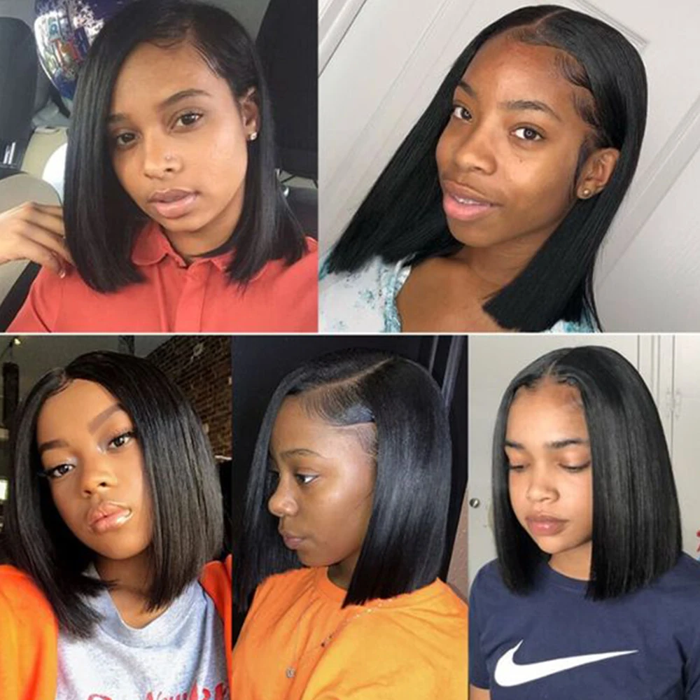 Straight Human Hair Wigs 13x4 Lace Frontal Closure Wig Short Hairs Bob human hair wig,lace front wig,human hair wigs,front lace wig