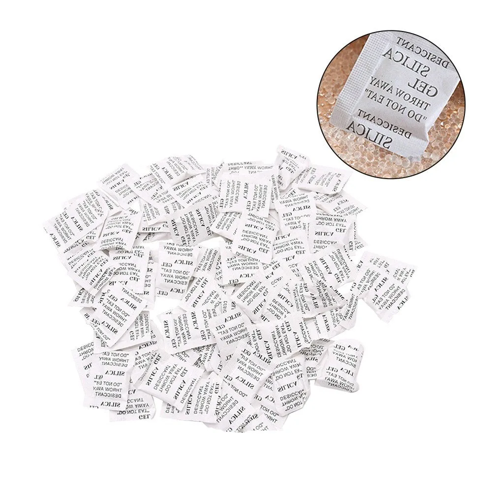 10/20/50 Pack 2g Silica Gel Sachets Desiccant Damp Kitchen Room Living Moisture Dehumidifier Accessories Absorber Bag Non-Toxic