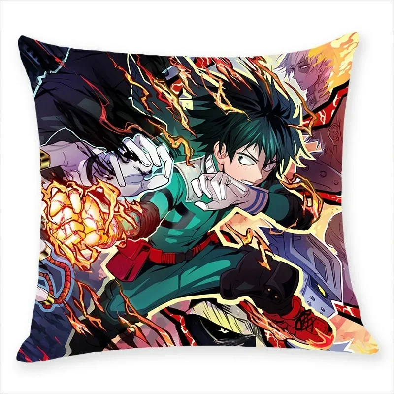 45x45CM My Hero Academia Pillow Case  Anime Midoriya Izuku Deku Printed Pillow Covers Soft Decorative Pillowcase Gifts Wholesale 2