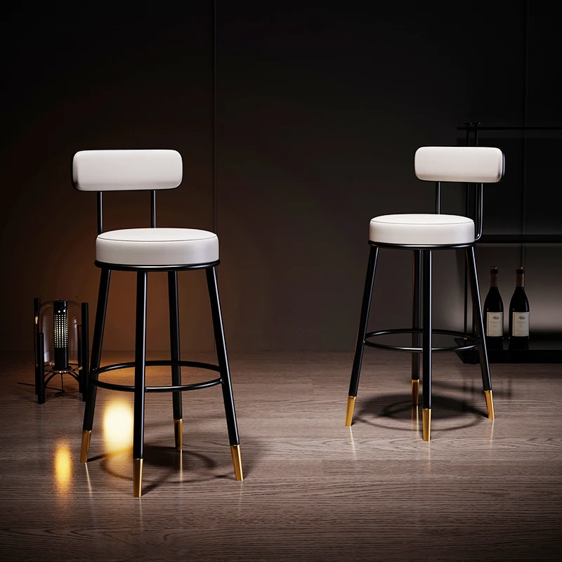 

White Minimalist Modern Office Barber Kitchen Bar Chair High Nordic Soft Computer Chair Dining Barstuhl Nordic Furniture XY50BC