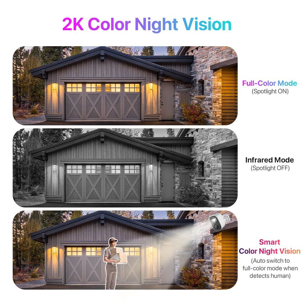 Vstarcam 2K Solar Security Cameras Wireless Outdoor Battery Powered 3