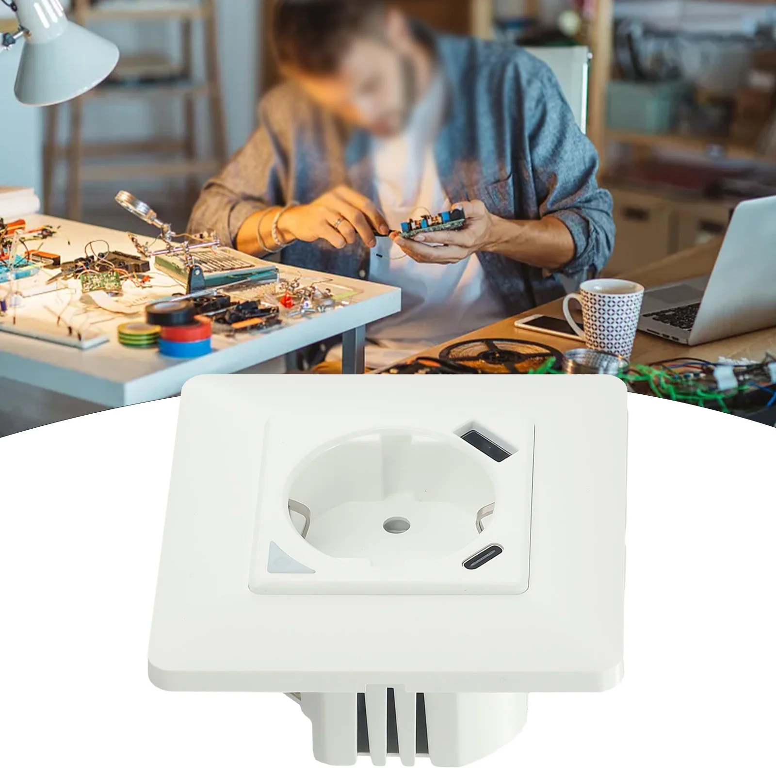 

Аксессуары Wi-Fi умная вилка электрические вилки USB Панель настенная Встроенная 16A AC 110V-250V двойное электрическое оборудование