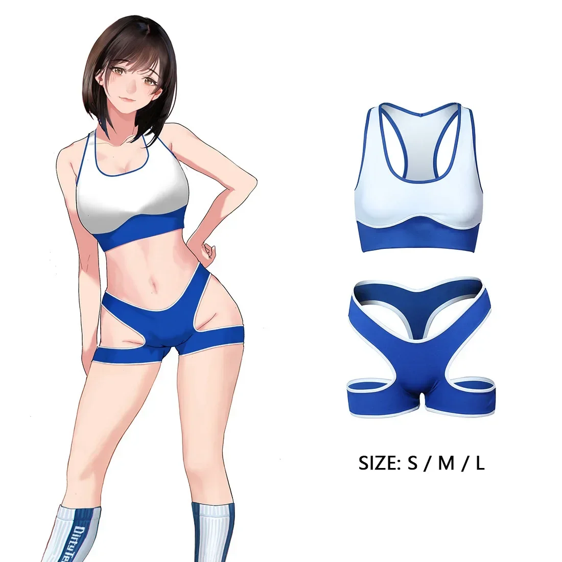 

Japanese High School Student Gymnastics Suit Cosplay Sportwear Gym Clothes JK Girl Uniform Hollow Out Sport Swimsuit Bikini Set