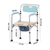 Aluminum Alloy Toilet Booster for Elderly, Multi-functional Bathroom Commode Chair for Disabled, Foldable Mobile Toilet Seat 6