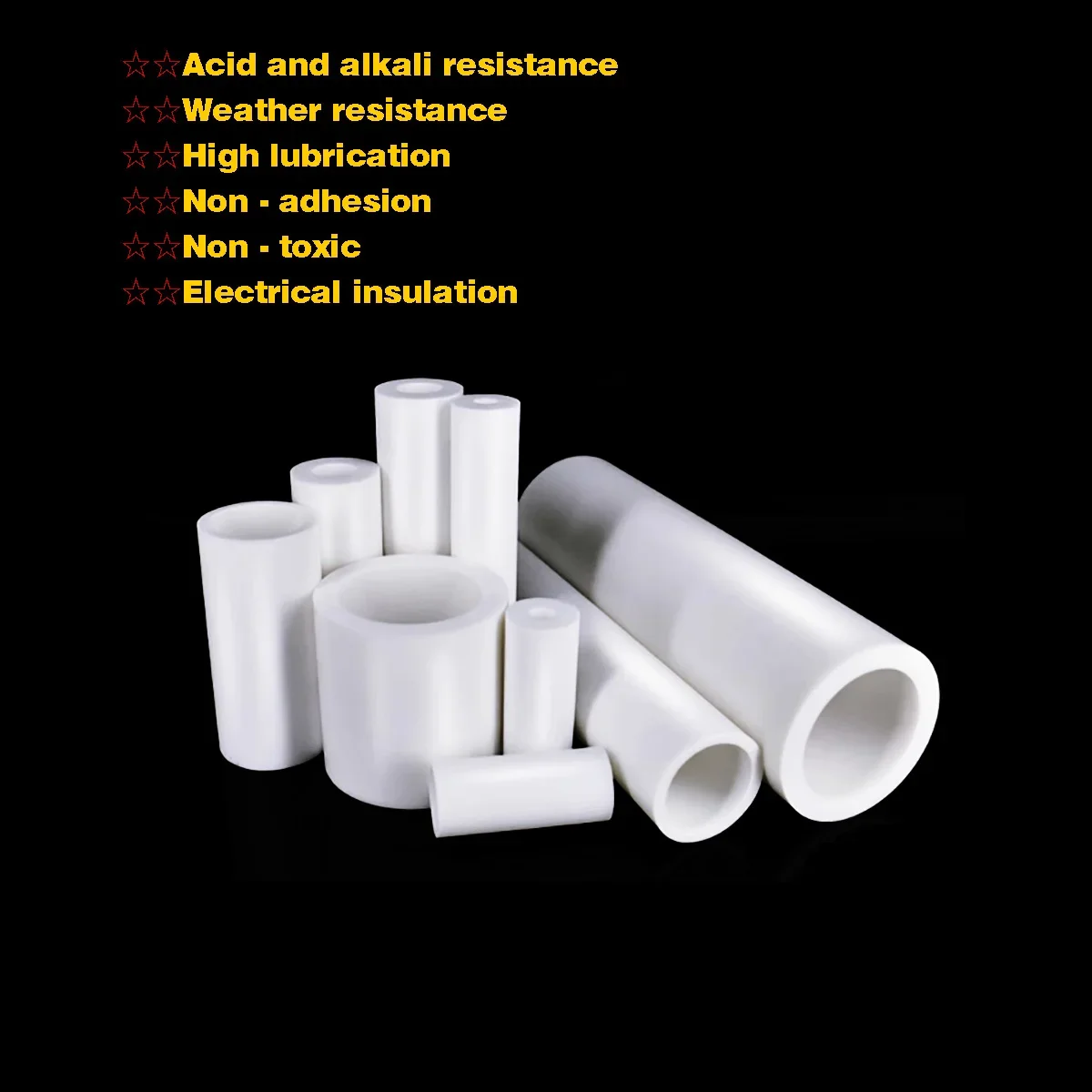 1 Stück weißes PTFE-Rohr, Polytetrafluorethylen-Hohlstab, Innendurchmesser 5–20 mm, Außendurchmesser 10–25 mm, ungiftig – Detail 4