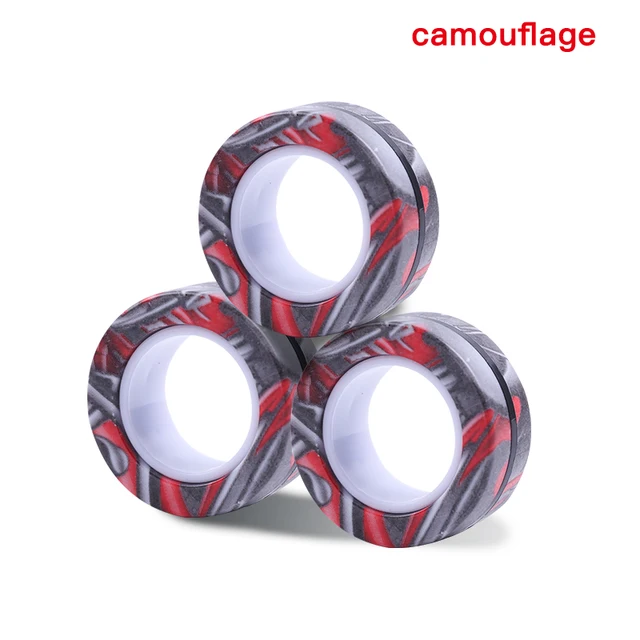 3pcs Magnetic Rings Unzip AntiStress Ring Spinner Magnetic Spinner Magic Ring Tool Bracelet For Children and Adult 3pcs-camouflage