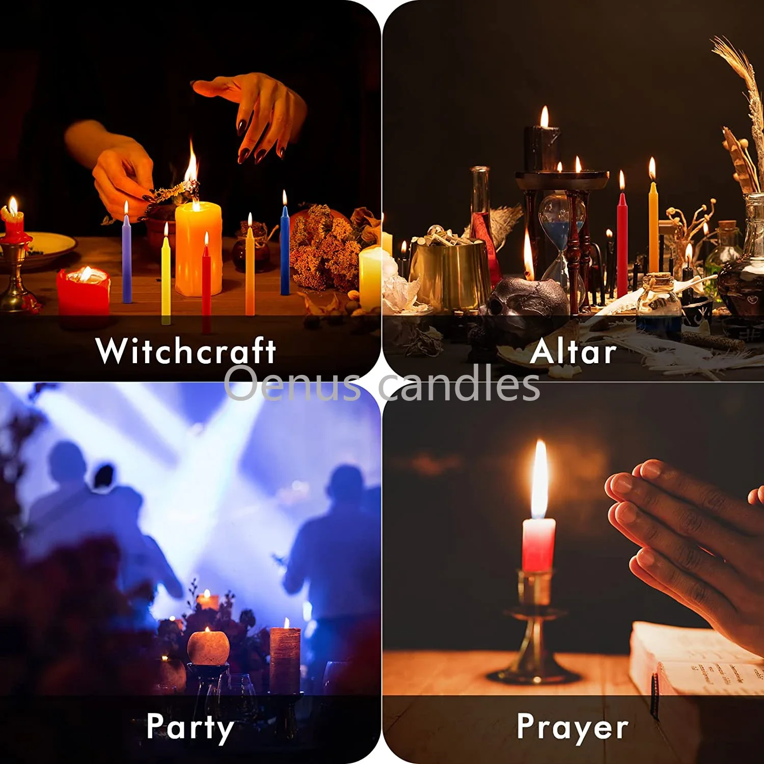 10 PCS Colored Witch Candle Spell Chime Candle for Spiritual Magic Taper Candle for Shabbat Unscented Religion Decoration - Image 6