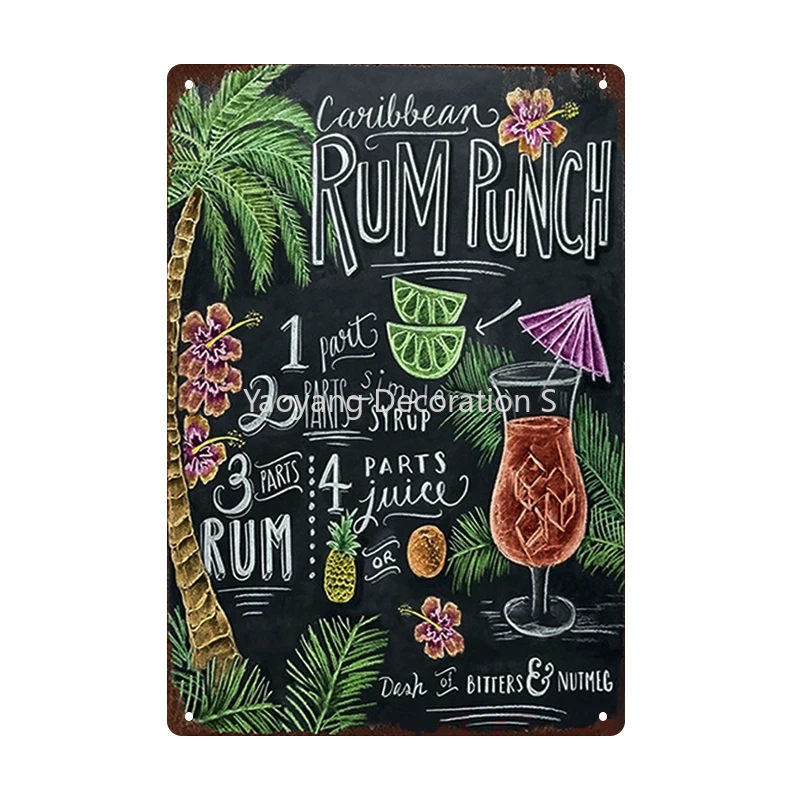 

Summer Time BEER Retro Metal Tin Signs Cocktail Plaque Vintage Poster Bar Pub Art Stickers Wall Decor 20x30cm Neon Signs