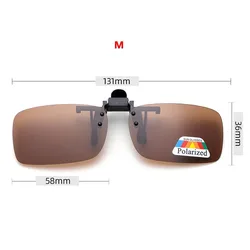 Polarized Grey Clip - On Sunglasses with Night Vision and UV Protection (Brown M 1Pcs)