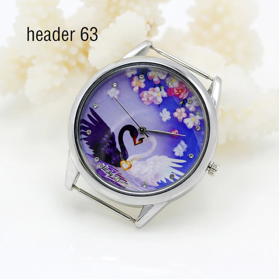 Shsby Diy Personality Watch Header Sliver Flower Panda Rabbit Peacock Phoenix Head Watch Accessories 61~70 watch dial accessories,watch face accessories