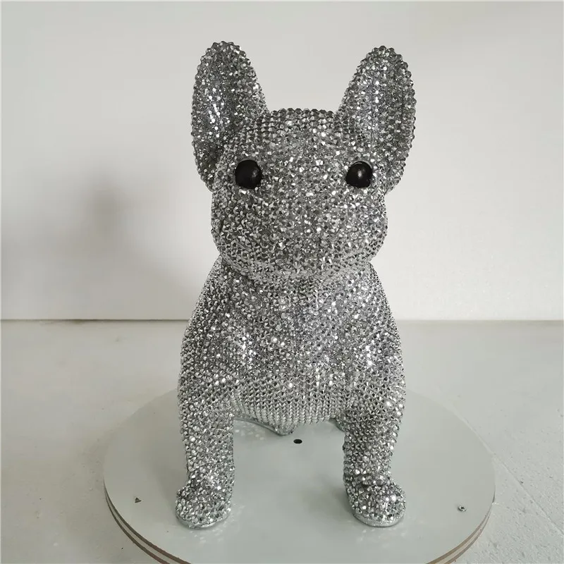 

Mosaic Bulldog Sculpture for Home Decoration, Resin Glass Fiber, Reinforced Plastic Stick, Drilling Technology, Holiday Gift