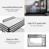 DHP Miles Low Metal Bunk Bed Frame for Kids, With Built-in Ladder, High Guardrail and Metal Slats, Floor Bed Bottom Bunk, No Box 6