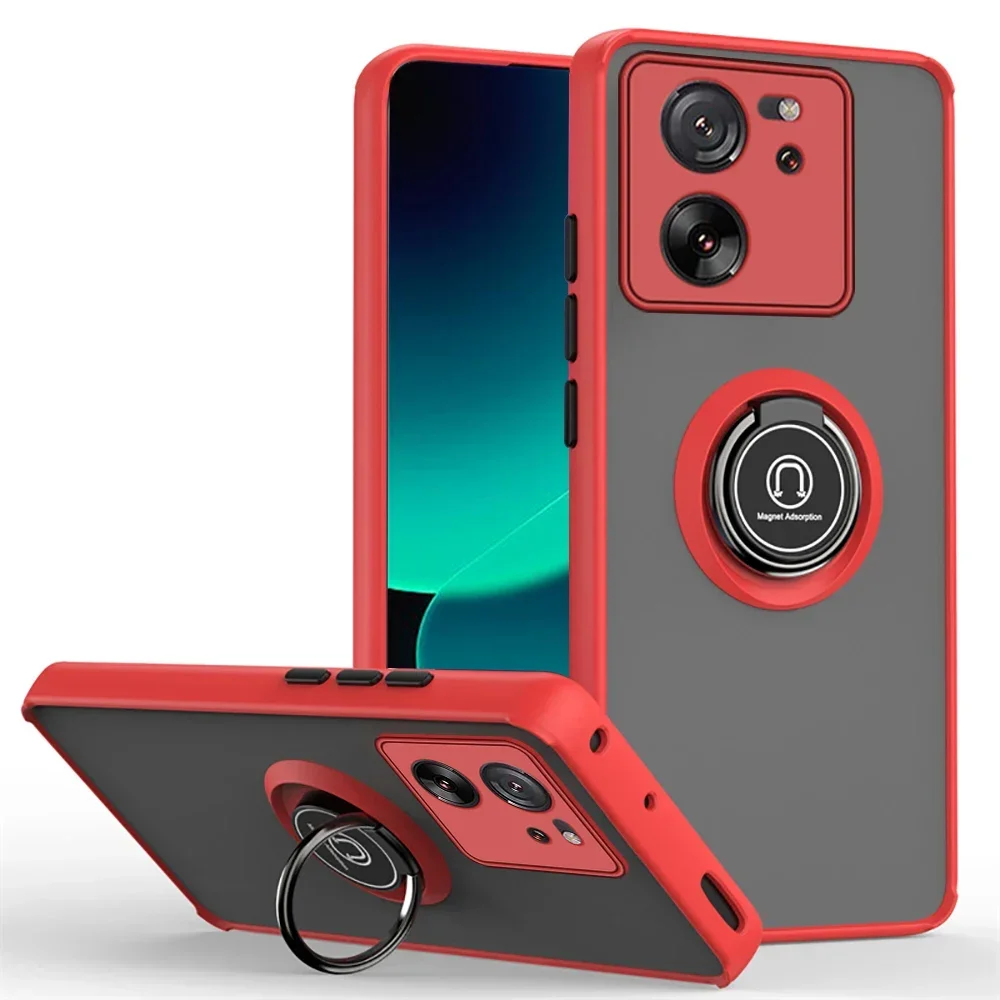 Enhanced Armor Matte Case with Ring Magnetic Holder Stand