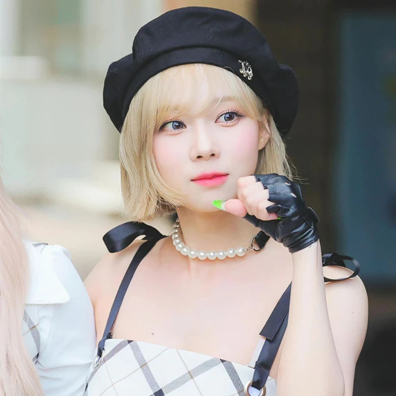 Winter Kpop Idol Outfits Women Black Berets Fashion Accessories Dancer ...