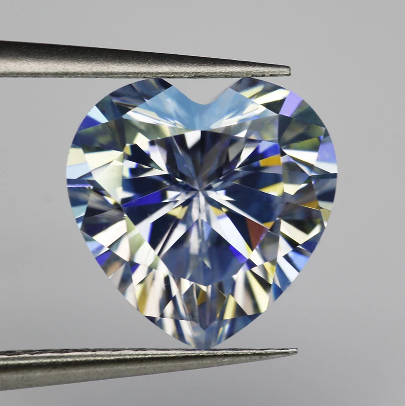 GRA 인증서가 있는 아이스 블루 모이사나이트 스톤 0.5-5.0ct 라운드/배/타원형/에메랄드/하트/공주/보석 제작용 래디언트 컷