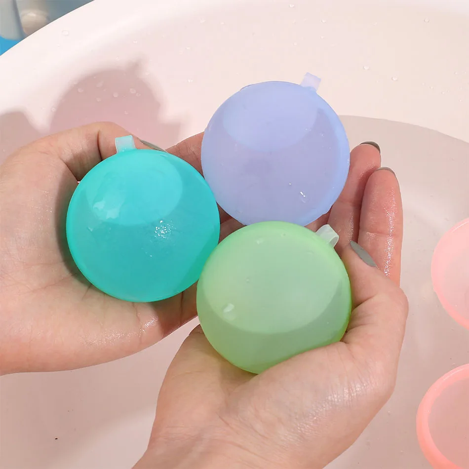 60Pcs random colors Reusable silicone water ball, quick water injection in summer with  Pool Water Bomb Balloons Games 3
