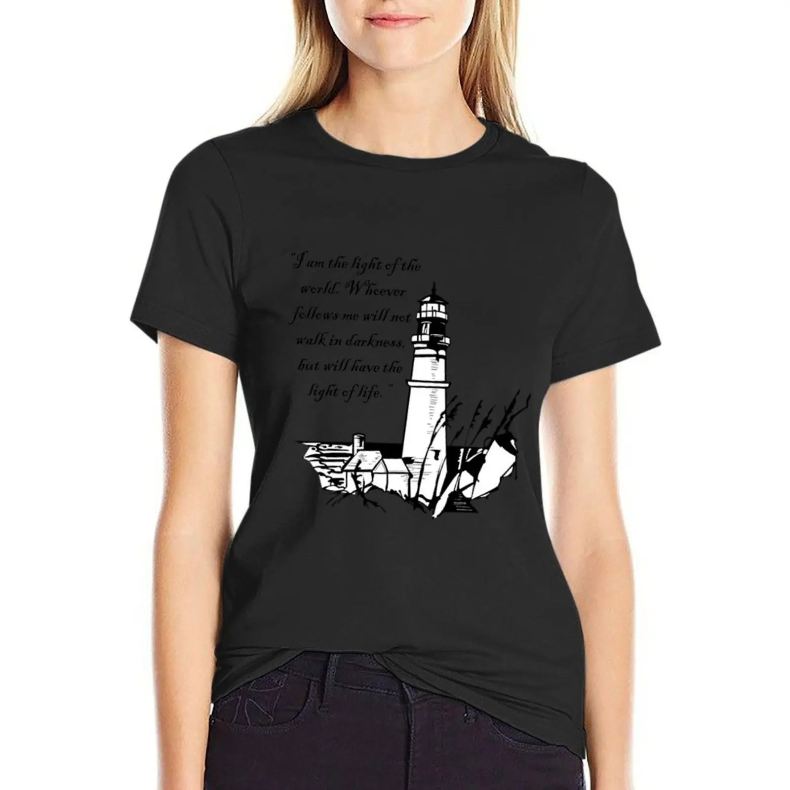 

lighthouse T-Shirt animal print shirt for girls tops clothes for woman