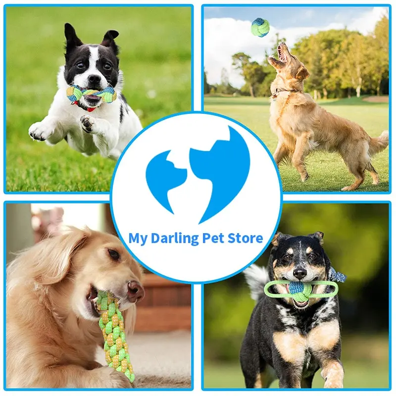 4pcs/7pcs Dog Chew Toy Bite Resistant Rope Knot Cats Dogs to Relieve Boredom Teeth Grinding and Cleaning Pet Training Supplies 4