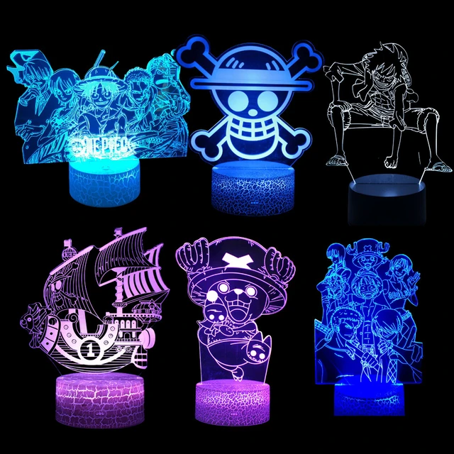 Reveil Manga One piece Led 7 Couleurs changeable Thermomètre luffy zoro  chopper