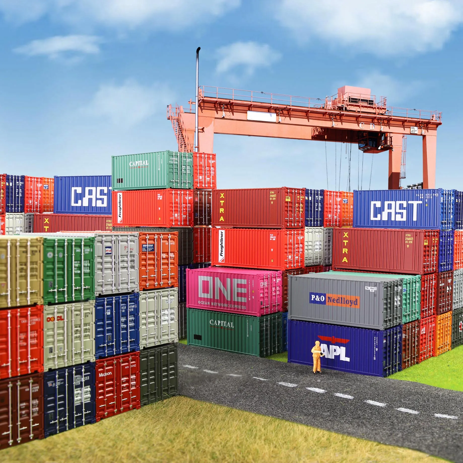 Evemodel 1pc HO Scale 1:87 20ft Shipping Container Model Railway Cargo Box 20' Container C8726 6