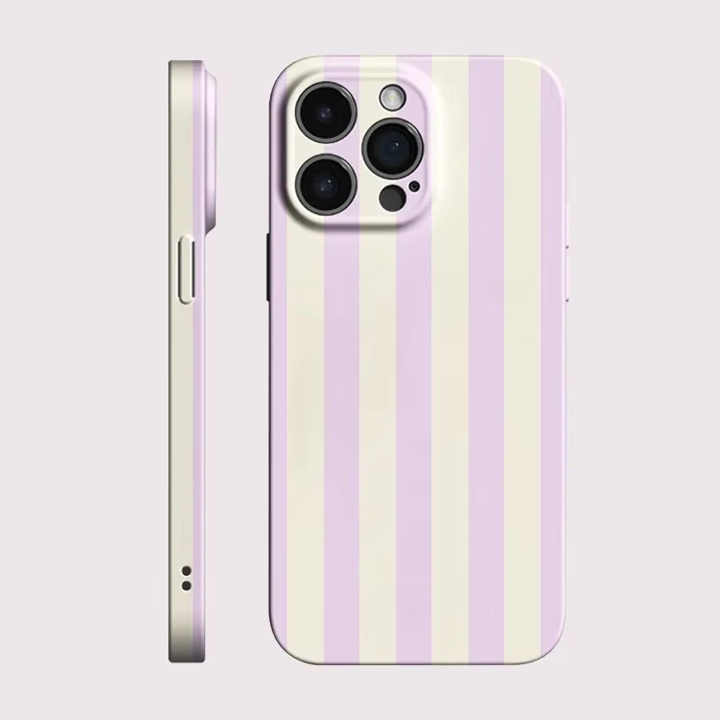 LALA Pastel Purple Stripe Glossy Film Phone Case
