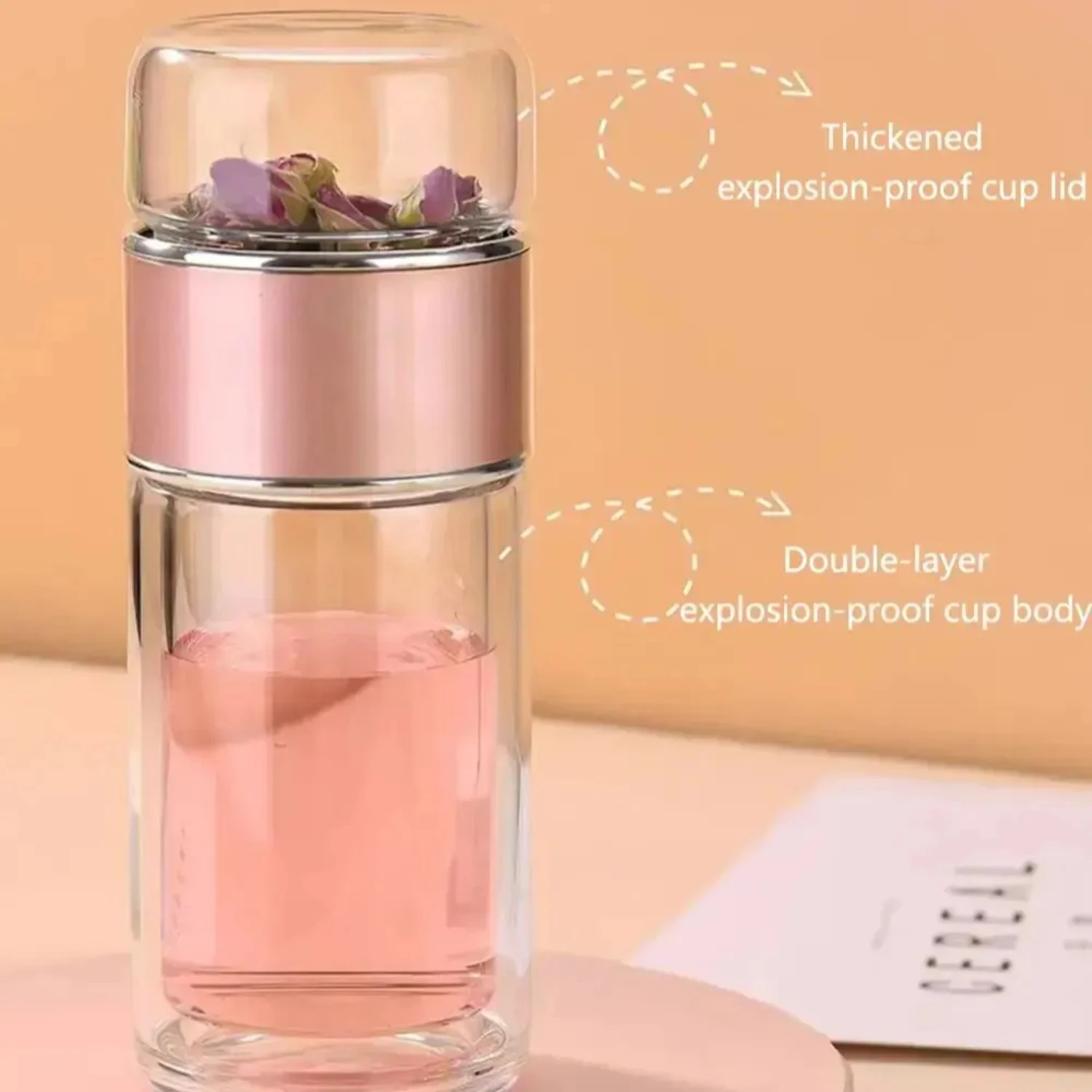 350ML/500ML Tea Water Separation Cup Double Wall Tea Infuser Bottle Heat Resistant Water Cup Filter Bottle Office Drinkware