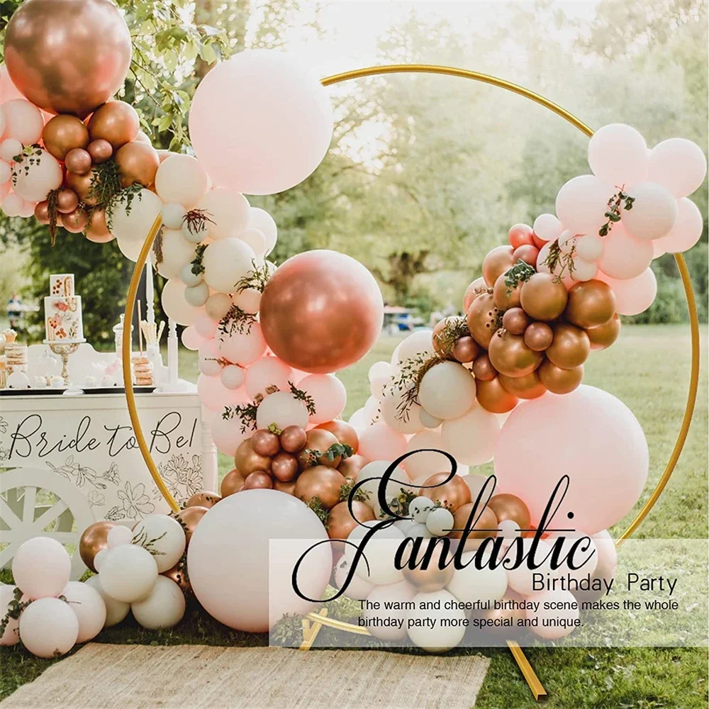 Wedding Circular Metal Arch Backdrop Stand Birthday Balloon Decoration Party Scene Decoration Baby Shower Ornament Balloon Bow