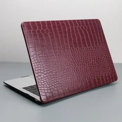 Protective Laptop Case with Hard PVC Shell & PU Leather Exterior - Model A2289 A2251 (Purple Red)
