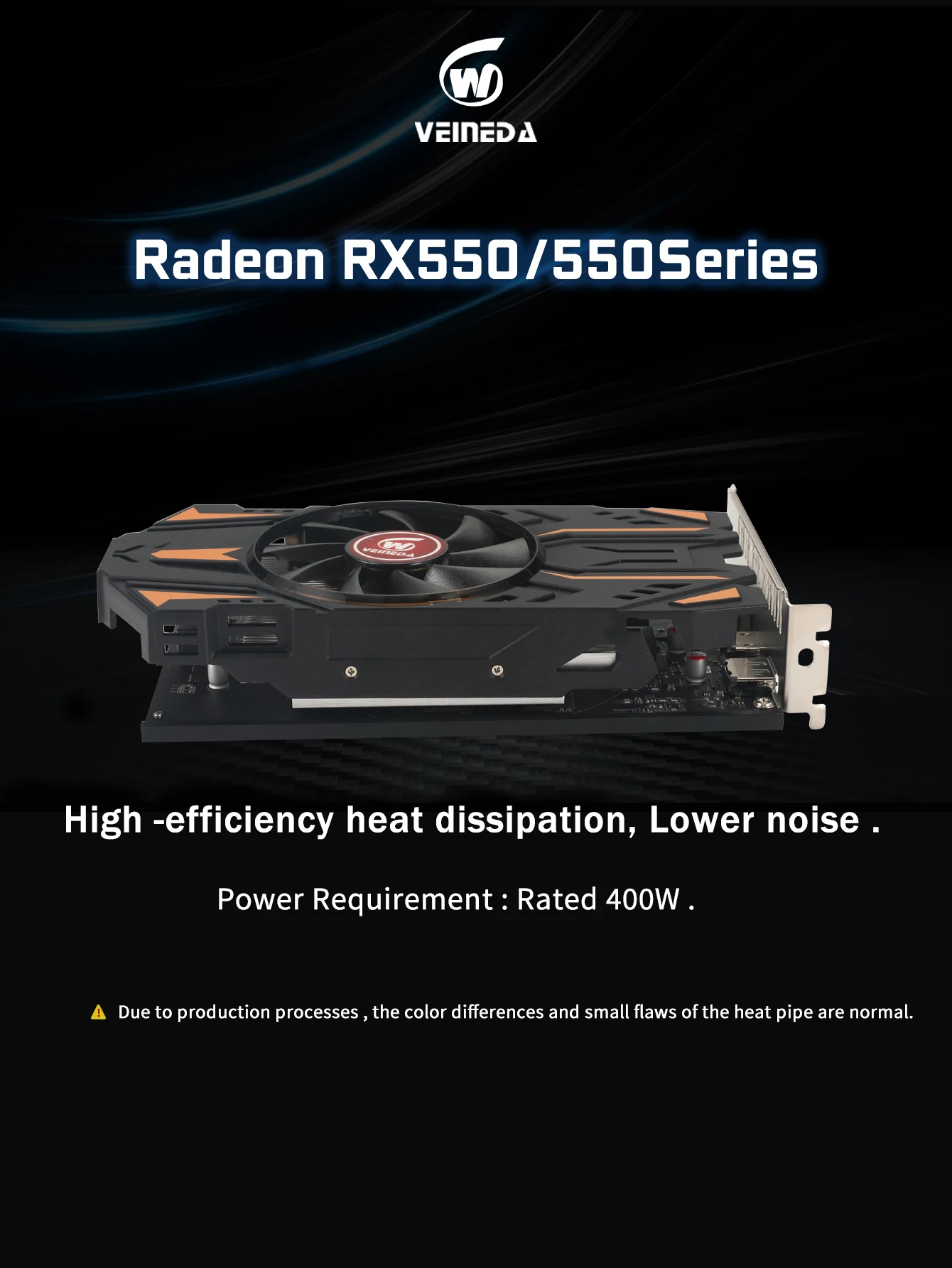 VEINEDA Video Card RX 550 4GB GDDR5 128 bit Gaming Desktop Video Graphics Cards PCI Express3.0 Amd Card Refurbished