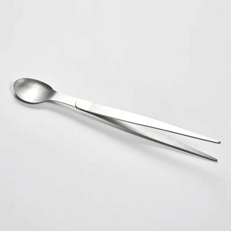 Tasting Spoon Stainless Steel 304 Tweezers Chef Dual Dishes Taste scoop  Dual Function Spoon Korean cooker Spoon gadget