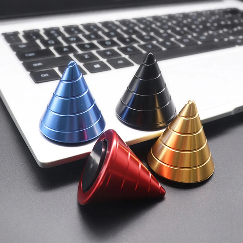 

Metal Cone Gyroscope Kinetic Desk Spinning Anti Stress Fidget Toys For ADHD And Anxiety Adults Fun Office Desk Items