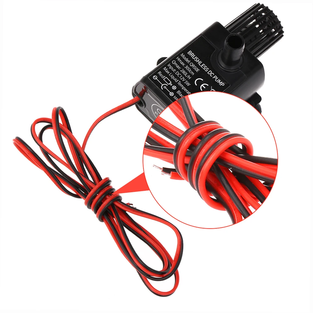 Ultra-quiet Mini Brushless Water Pump 12V 5W Waterproof Anti-vibration Submersible Fountain Aquarium Circulating