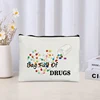 Take Your Meds Fun Medicine Bag Organizer Sundry Storage Zipper Canvas Bag Reusable Office Pencil Case Wallet Travel Makeup Bags 2