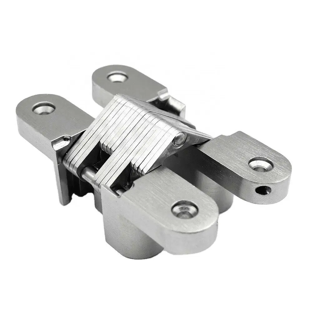 1pcs Stainless Steel Hidden Hinge 304 Silent Close Invisible Mounting Concealed Cross Door Hinge Folding Door Window Furniture stainless steel hinges door hinges