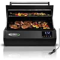 Outdoor Electric Grill , 1700W - 24-Inch Smart BBQ Grill with Probe & Digital Display for Precise Cooking & Searing 1