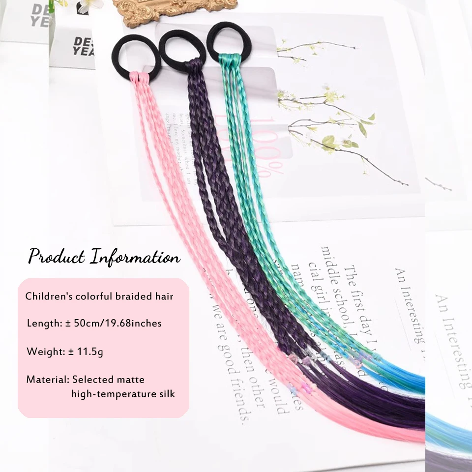 Synthetic Rainbow Twist Braided Ponytail Hair Extension for Women
