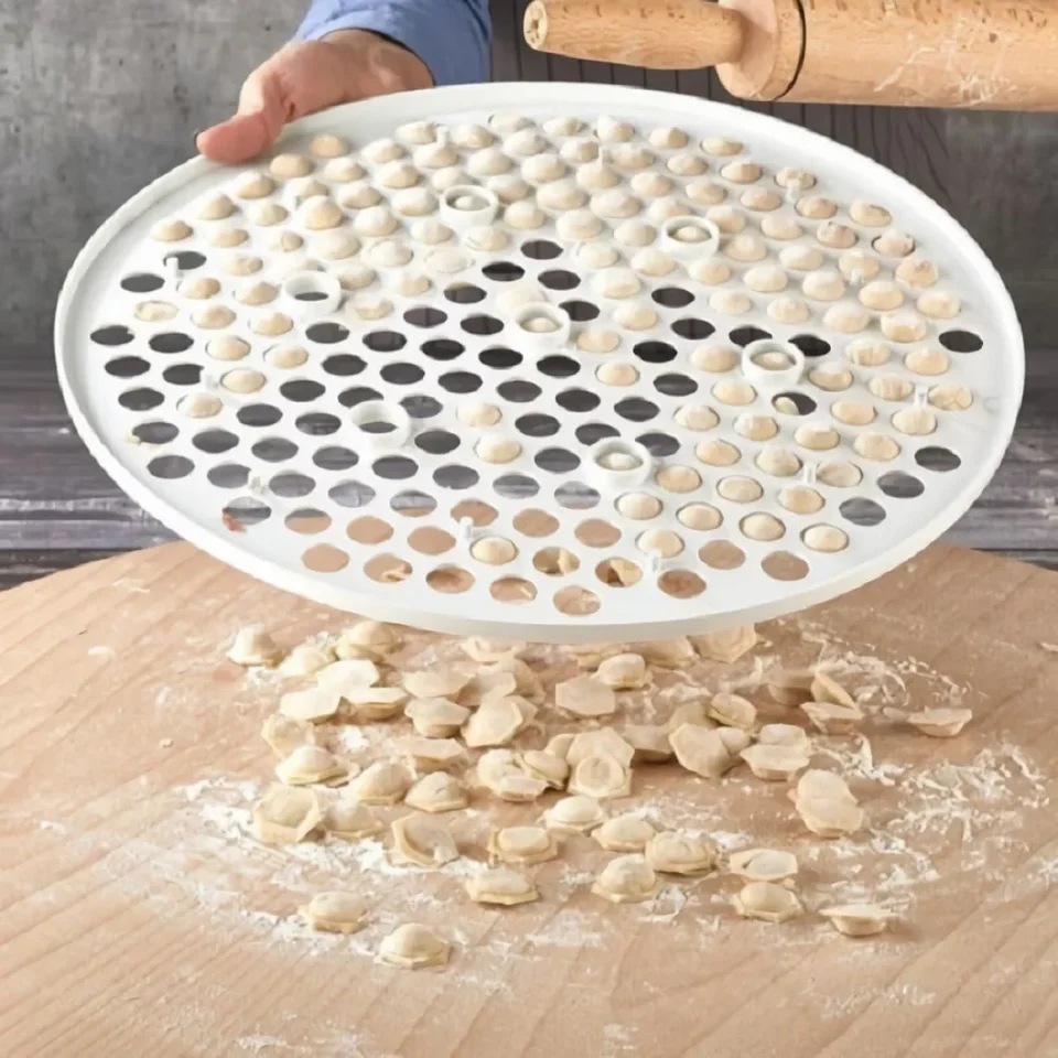 Pratic Ravioli Mould For Small Ravioli (121 Small Dough Rounds) - 32 Cm Dough Cutting Device, 121 Holes Ravioli Cutter For Turkish Ravioli Or Manti - White