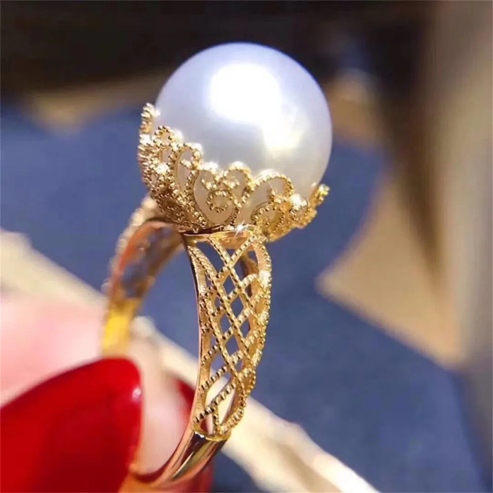 

Wholesale Classic 18K Gold-Plating Ring Accessories Adjustable Blank Pearl Ring Setting Base For Women Diy Jewelry Making A146