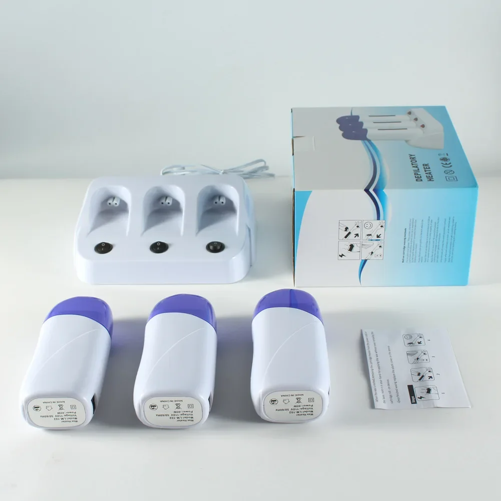 Beauty Salon 100ml Roll On Wax Heater roll-on Waxing Kits Electric Wax Warmer With Kit for Hair Removal