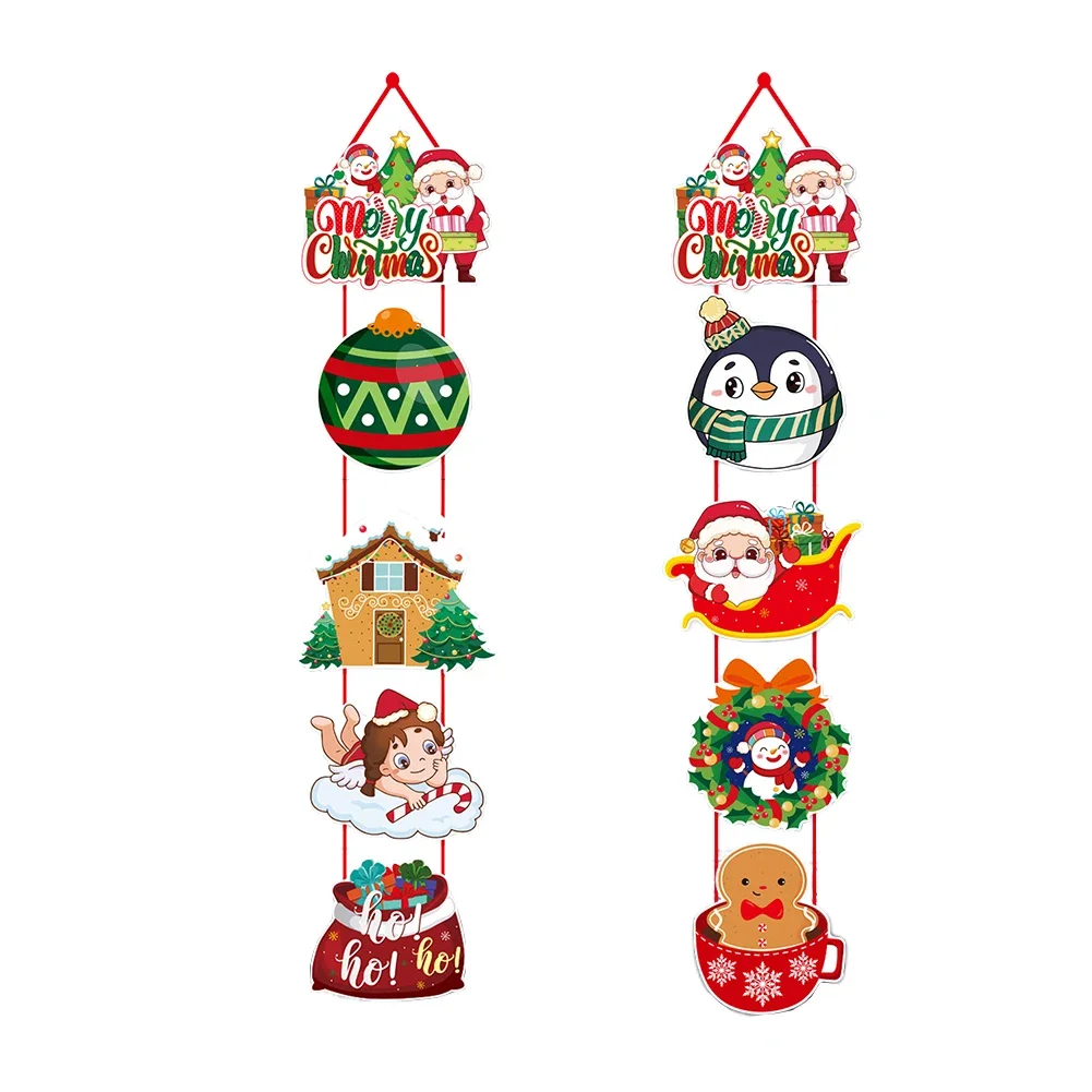 Christmas Porch Door Hanging Banner Door Decorative Flags For Xmas Home Decoration New Year Noel Navidad