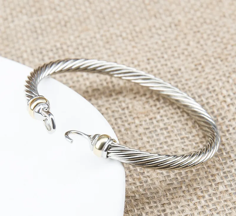 European and American Fashion Popular Twisted Thread Hook Head 5MM Open Bracelet