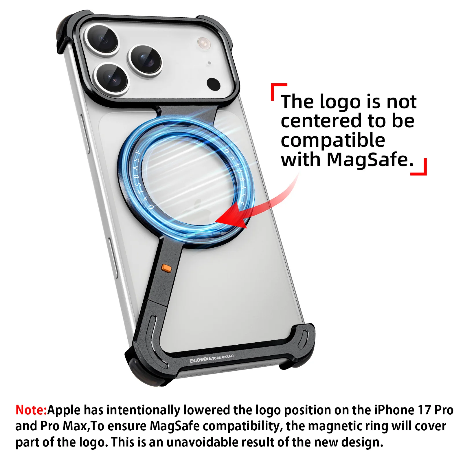 Eary Metal Magnetic Phone Case for iPhone 17 Pro Max/17 Pro/17 Air Magsafe 360°Rotate Stand Frameless Shockproof Protector Cover