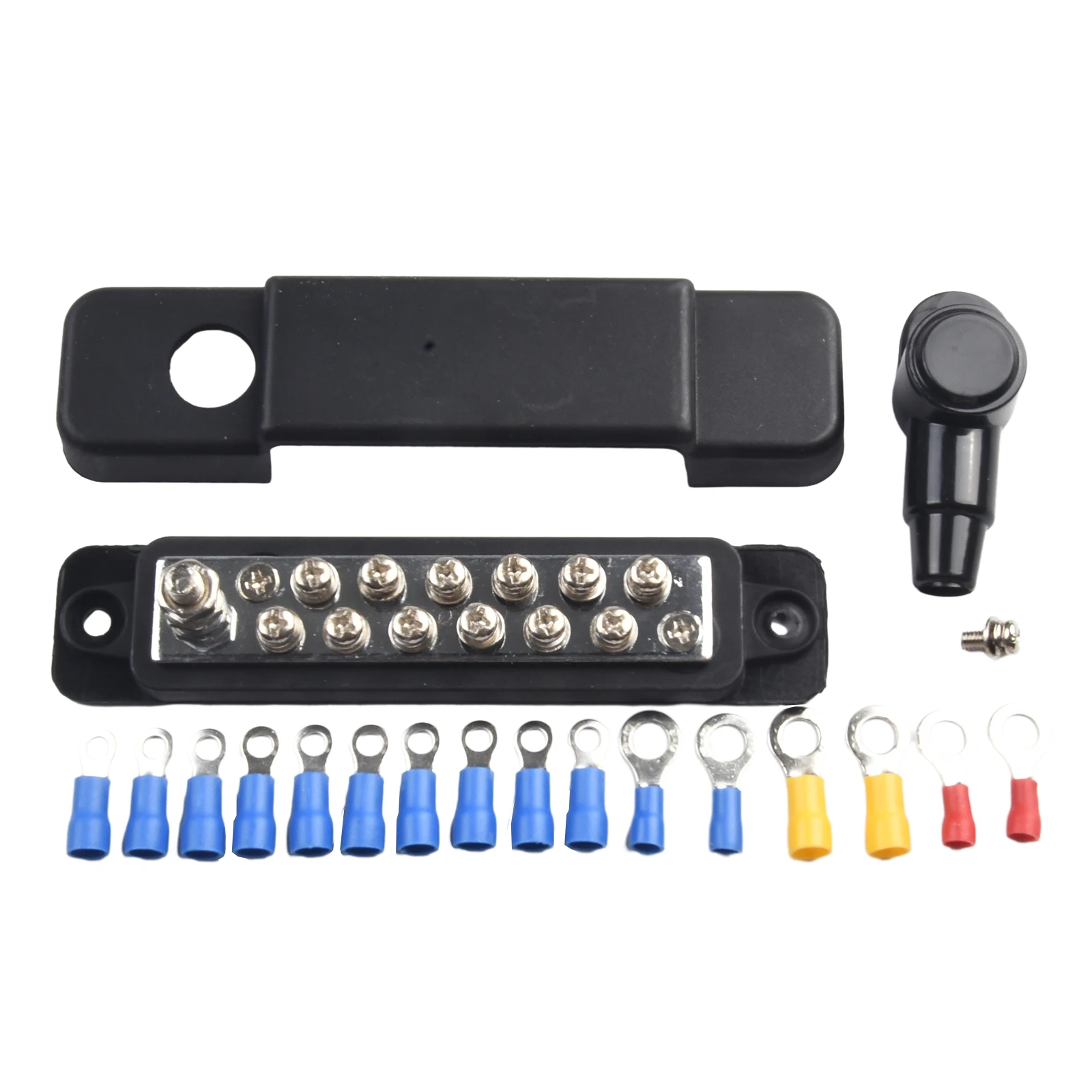 12-Punkt-Batterie-Stromverteilerblock, Sammelschiene, positiv, negativ, 12 V, 180 A, Stromverteilerblock, Terminal für Auto-Wohnmobile, Schiffe – Detail 14