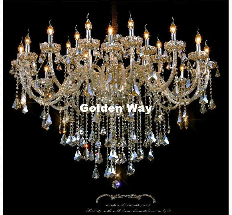 Nuovo Arrivo Champagne Lampadario Di Cristallo Di Illuminazione Di Lusso E14 Led K9 Lampadari In Vetro Lampada Luce Sospeso Lustres De Cristal