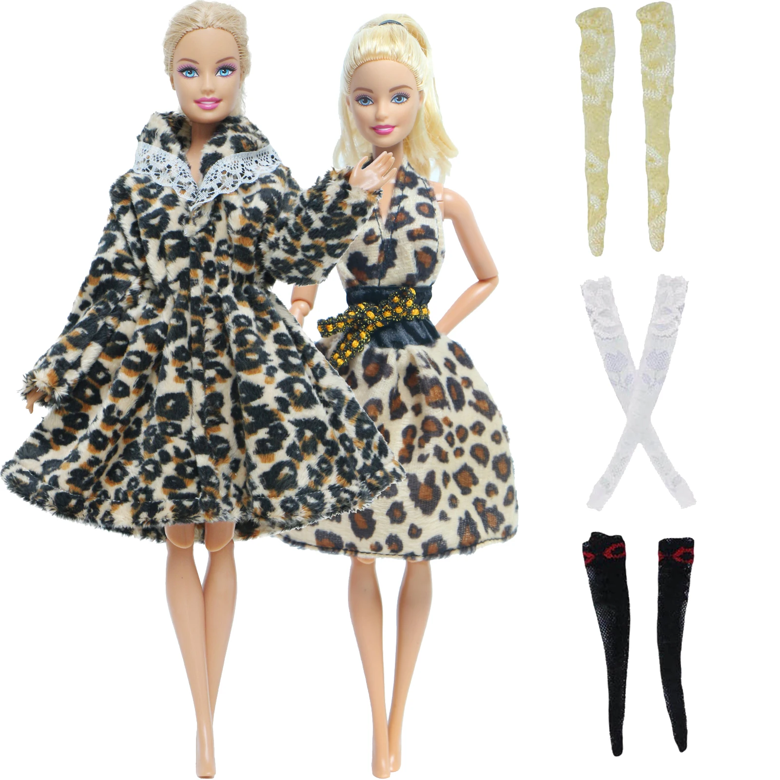 Conjunto de ropa de invierno para muñeca Barbie, conjunto de 5 uds., 1x  abrigo, 1x suéter, mezcla aleatoria, 3x medias, accesorios de ropa,  Juguetes DIY - AliExpress