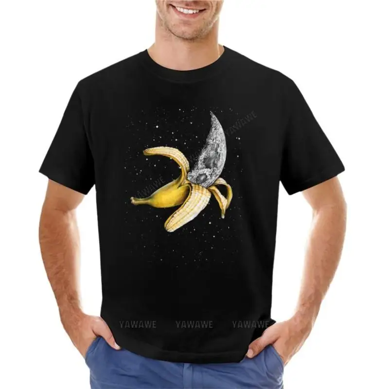

Мужская футболка с круглым вырезом teeshirt Moon Banana! Футболка мужская оверсайз, забавная тенниска без рисунка, одежда на лето