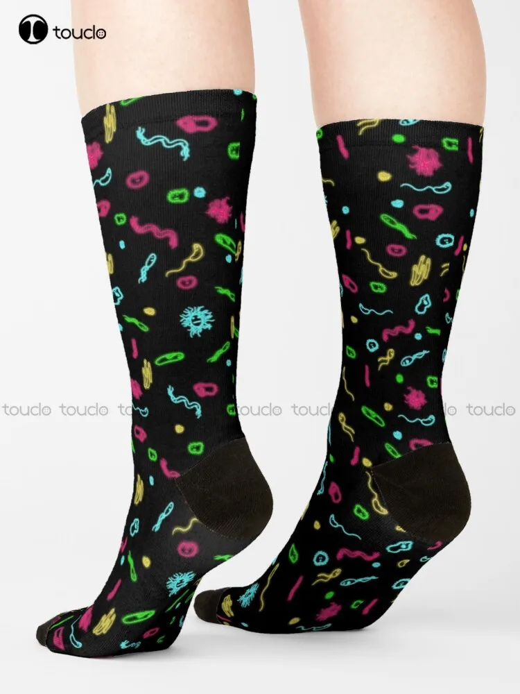 

Fluorescent Microbes Sciart Science Microbiology Microbe Socks Colorful Socks Streetwear Harajuku 360° Digital Print Retro Art